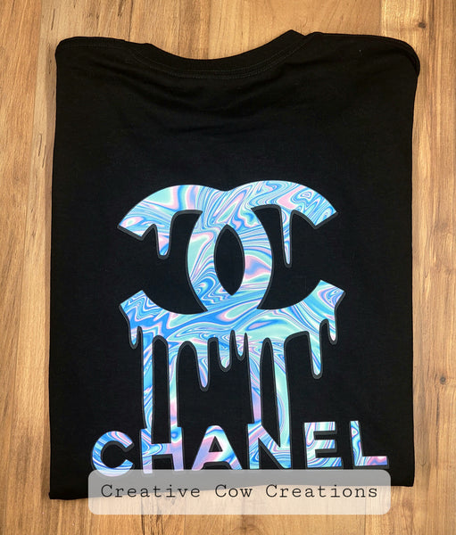 CC *branded* Faux Holographic shirt / sweatshirt