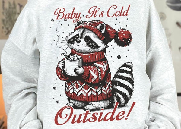 Baby It's Cold Outside Racoon shirt / sweatshirt