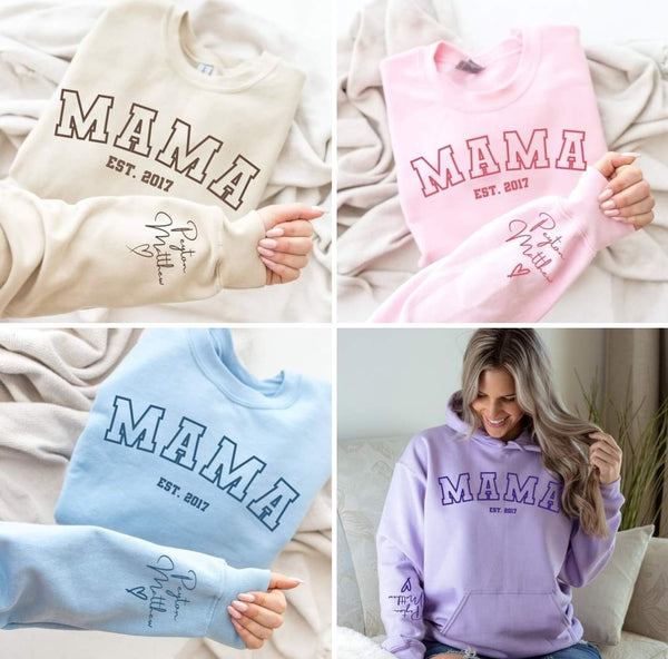 Mama Est Names Sweatshirt