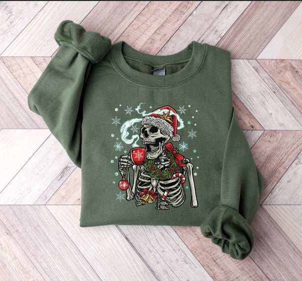 Coffee Skeleton Winter Christmas shirt / sweatshirt