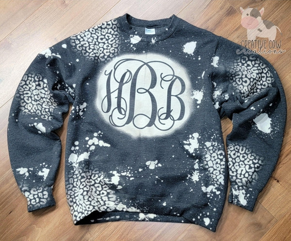 Bleached Leopard Monogram Sweatshirt