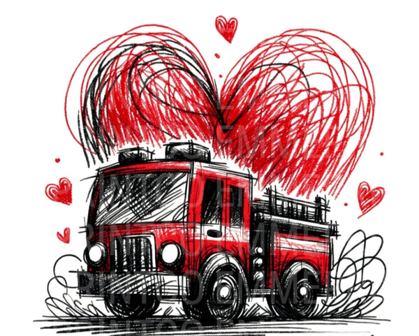 Valentines Fire Truck shirt / sweatshirt