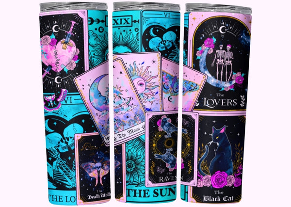 Celestial Pink Teal Purple 20oz Skinny Tumbler