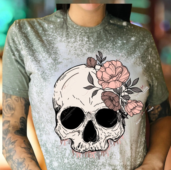 Bleached Floral Skull Shirt / Sweatshirt