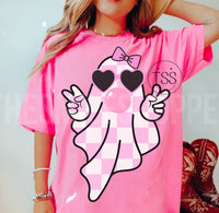 Pink Checkered Ghost kids shirt / sweatshirt