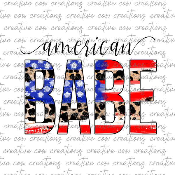 American Babe Leopard Print Flag DIGITAL DESIGN