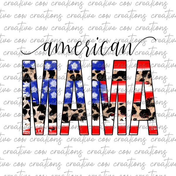 American Mama Leopard Print Flag DIGITAL DESIGN