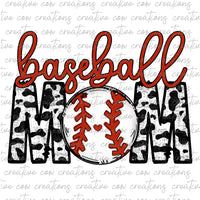 Baseball Mom Cow Print DIGITAL DESIGN