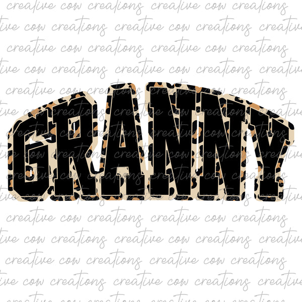 Granny Black Leopard Outline DIGITAL DESIGN