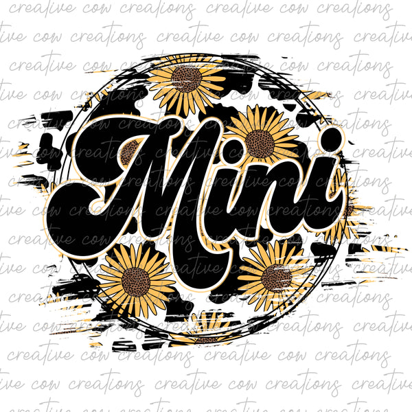 Mini Cow Print Sunflowers DIGITAL DESIGN