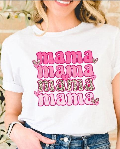 Pink Leopard Mama Shirt